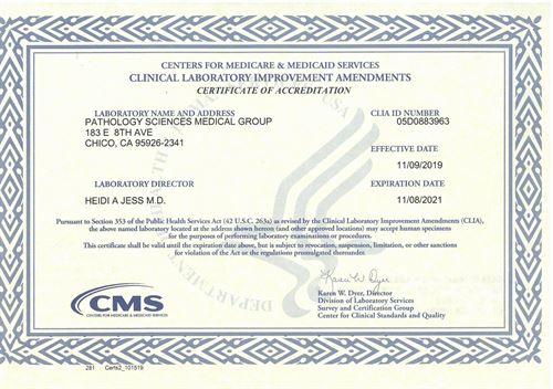 Pathology Sciences Medical Group - Accreditation